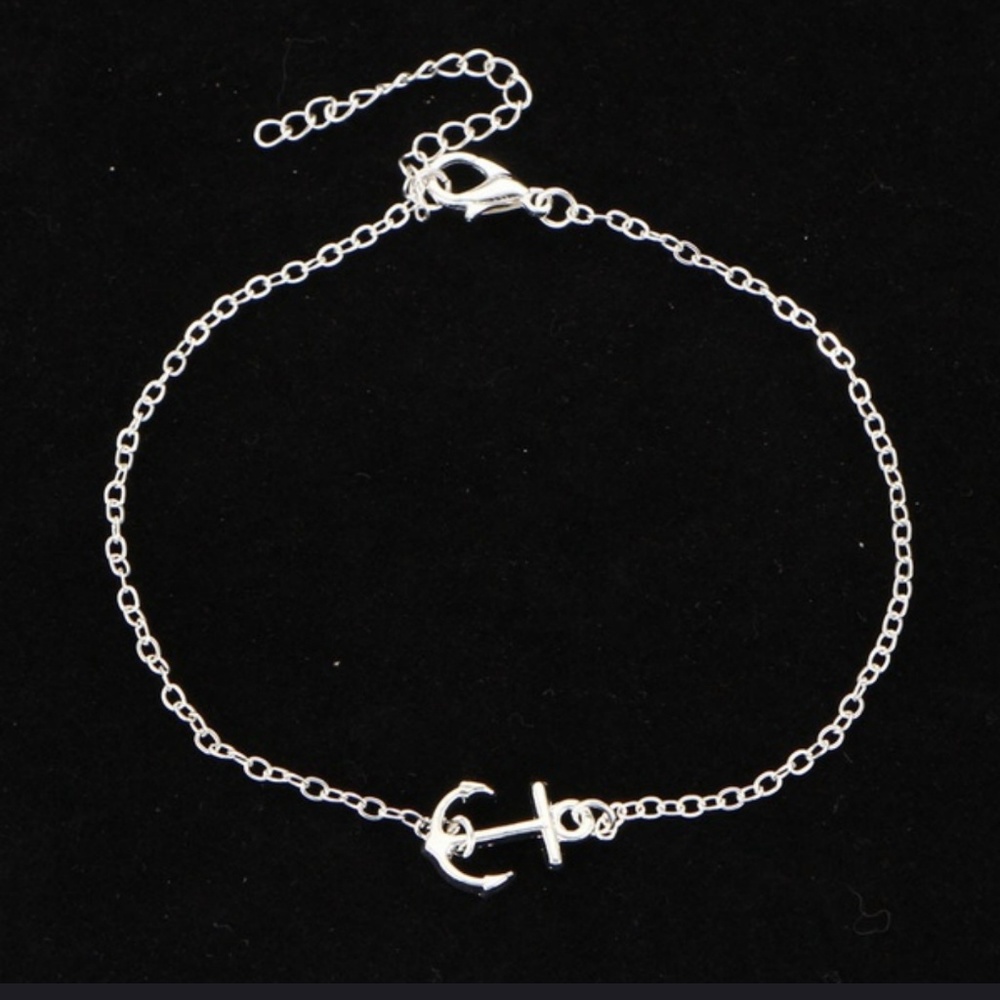 SILVER ANCHOR ANKLET